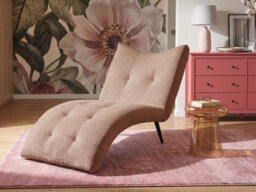 Beliani Chaise Longue Quilly Corduroy Dark Beige - thumbnail 2