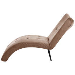 Beliani Chaise Longue Quilly Corduroy Dark Beige - thumbnail 5