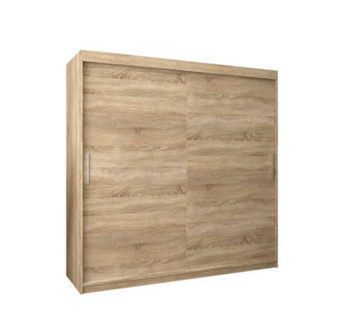 Arte Tokyo Contemporary 2 Sliding Door Wardrobe 9 Shelves 2 Rails Oak Sonoma Effect (H)2000mm (W)2000mm (D)620mm - image 1