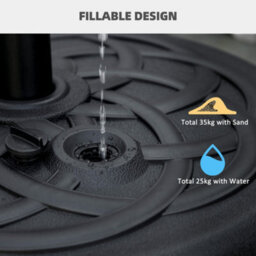 Outsunny Garden Parasol Base Water Or Sand Filled Weight With Built-In Handle - thumbnail 5