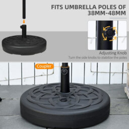 Outsunny Garden Parasol Base Water Or Sand Filled Weight With Built-In Handle - thumbnail 4