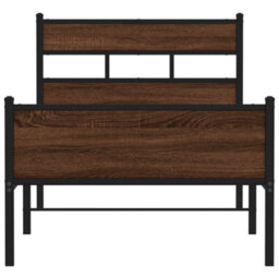 Berkfield Bed Frame Without Mattress Brown Oak 107X203 Cm Engineered Wood - thumbnail 4