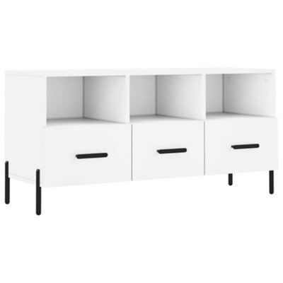 Berkfield Sturdy Tv Cabinet White 102X36X50 Cm Engineered Wood - image 1