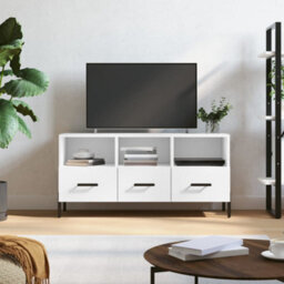 Berkfield Sturdy Tv Cabinet White 102X36X50 Cm Engineered Wood - thumbnail 2