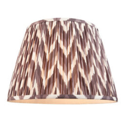 Luminosa Lighting Luminosa Cane Natural Bamboo Floor Lamp With Pearl Grey Fabric Zigzag Shade 40Cm E27 - thumbnail 7