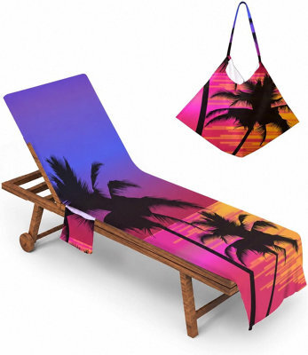3D Beach Chair Cover, Lounge Towel Cover With Pocket, Microfiber For Swimming Pool - image 1