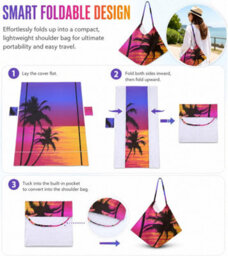 3D Beach Chair Cover, Lounge Towel Cover With Pocket, Microfiber For Swimming Pool - thumbnail 5