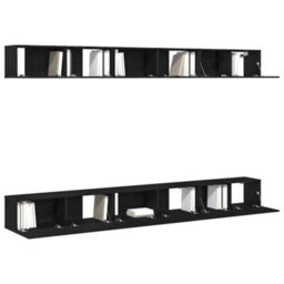 Berkfield 6 Piece Tv Cabinet Set Black Oak Engineered Wood - thumbnail 3