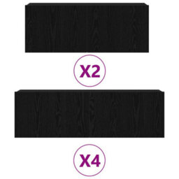 Berkfield 6 Piece Tv Cabinet Set Black Oak Engineered Wood - thumbnail 4