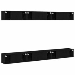 Berkfield 6 Piece Tv Cabinet Set Black Oak Engineered Wood - thumbnail 7