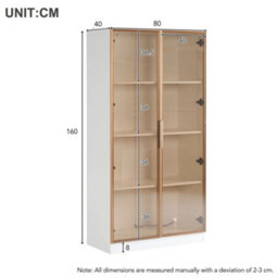 Led Display Cabinet With Tempered Glass Door And Shelves, White - thumbnail 5