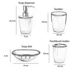 Innoteck Essentials 4Pc Bathroom Accessory Set(Wine Red) - Soap Dish, Soap Dispenser, Rinse Cup, Toothbrush Holder. - thumbnail 5