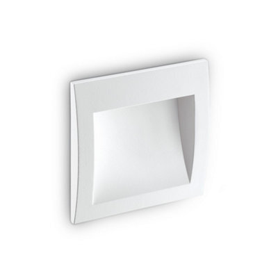 Ideal Lux Luminosa Wire Led Outdoor Square Recessed Wall Light White Ip65, 3000K - image 1
