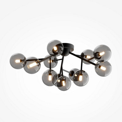 Luminosa Lighting Luminosa Maytoni Dallas Modern 12 Light Globe Ceiling Light Matt Black, Black Shade, G9 - image 1