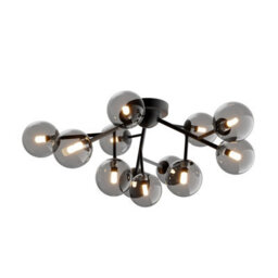 Luminosa Lighting Luminosa Maytoni Dallas Modern 12 Light Globe Ceiling Light Matt Black, Black Shade, G9 - thumbnail 2