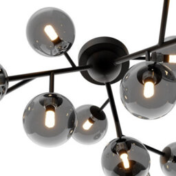 Luminosa Lighting Luminosa Maytoni Dallas Modern 12 Light Globe Ceiling Light Matt Black, Black Shade, G9 - thumbnail 4