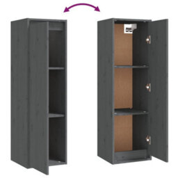 Berkfield Tv Cabinets 4 Pcs Grey Solid Wood Pine - thumbnail 8