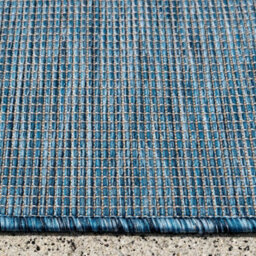Loomed Navy Blue Soft Plastic Value Indoor Outdoor Weatherproof Washable Area Rug 117X170Cm - thumbnail 3