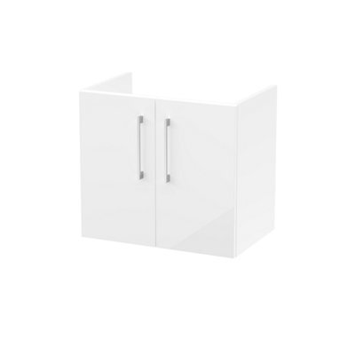 Hudson Reed Arno 600mm Wall Hung 2-Door Unit-Gloss White - image 1