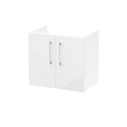 Hudson Reed Arno 600mm Wall Hung 2-Door Unit-Gloss White - thumbnail 1