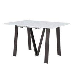 Furneo Lungo White Marble Effect, 4 To 14 Seat Rectangle Extending Dining Table, 130Cm-330Cm - thumbnail 4