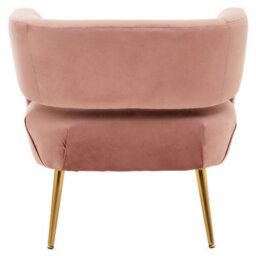 Orsina Pink Velvet Chair With Gold Finish Metal Legs, Backrest Dining Chair, Easy To Clean Armchair - thumbnail 4