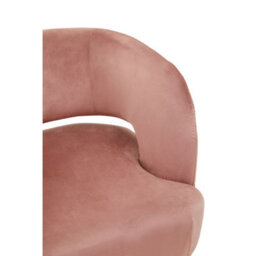 Orsina Pink Velvet Chair With Gold Finish Metal Legs, Backrest Dining Chair, Easy To Clean Armchair - thumbnail 5