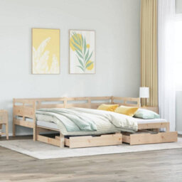 Berkfield Daybed With Trundle And Drawers Without Mattress 80X200 Cm - thumbnail 1