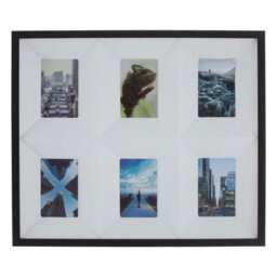 Orsina 3D Box Design Square Collage Photo Frame, Picture Frame With Black Border, Image Holder With Sturdy Hooks - thumbnail 3