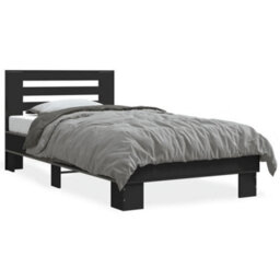 Berkfield Bed Frame Without Mattress Black 75X190 Cm Small Single - thumbnail 2