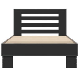 Berkfield Bed Frame Without Mattress Black 75X190 Cm Small Single - thumbnail 4