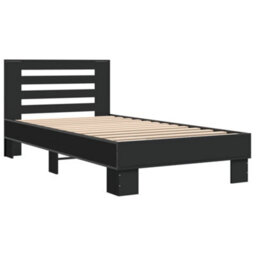 Berkfield Bed Frame Without Mattress Black 75X190 Cm Small Single - thumbnail 3