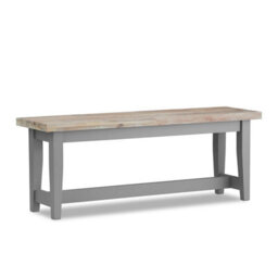 Statement Furniture Florence Bench, Wooden Dining Bench 120Cm  - Dove Grey