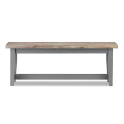 Statement Furniture Florence Bench, Wooden Dining Bench 120Cm  - Dove Grey - thumbnail 6