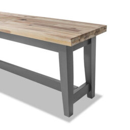 Statement Furniture Florence Bench, Wooden Dining Bench 120Cm  - Dove Grey - thumbnail 4