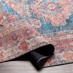 Livabliss Colin-Washable Brown Grey Blue Traditionnal Vintage Boho Living Dining Rug 80 X 220 Cm Easy Care, Non Shedding - thumbnail 4