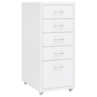 Vidaxl Mobile File Cabinet White 28X41X69 Cm Metal - image 1