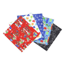 Snow Friends Themed Pack Of 5 Cotton Fat Quarters - Sewing Online Fe0102 - thumbnail 2