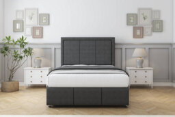 "Sloomy Lancaster Graphite Dumfries Divan Bed Set 2 Drawers Left Side - 26"" Strutted  & 12""  Footboard 3' Single" - thumbnail 1