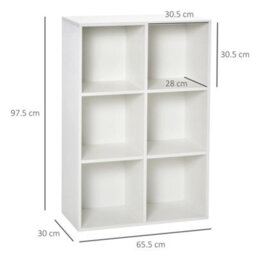 Homcom Cubic Cabinet Bookcase Storage Shelves For Home Office, White - thumbnail 3