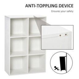 Homcom Cubic Cabinet Bookcase Storage Shelves For Home Office, White - thumbnail 4