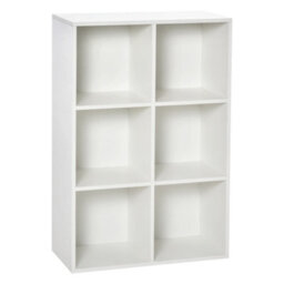 Homcom Cubic Cabinet Bookcase Storage Shelves For Home Office, White - thumbnail 2