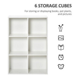 Homcom Cubic Cabinet Bookcase Storage Shelves For Home Office, White - thumbnail 5