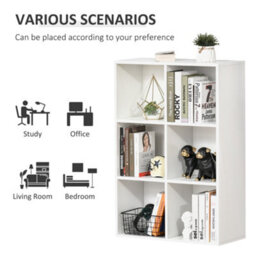 Homcom Cubic Cabinet Bookcase Storage Shelves For Home Office, White - thumbnail 6
