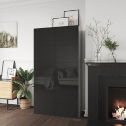 GoodHome Atomia Freestanding Matt & High Gloss Anthracite & White Particle Board Office & Living Storage (H)1875mm (W)1000mm (D)470mm - thumbnail 4