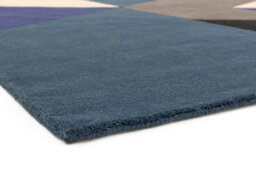 Blue Wool Handmade Luxurious Modern Abstract Geometric Rug For For Living Room And Bedroom-160Cm X 230Cm - thumbnail 4