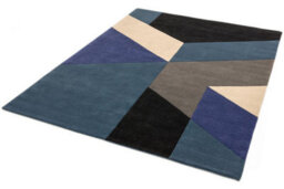 Blue Wool Handmade Luxurious Modern Abstract Geometric Rug For For Living Room And Bedroom-160Cm X 230Cm - thumbnail 3