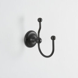 Homestylestore Black Double Wall Mounted Bath Robe Or Towel Hook Holder - thumbnail 1
