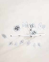 Dibor Set Of 2 White Cast Iron Curtain Hold Backs Vintage Style Floral Leaf Tie Backs Curtain Holder - thumbnail 3