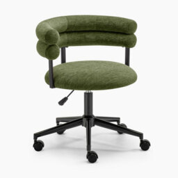 Furniturebox Uk Estelle Green Fabric Swivel Office Chair - thumbnail 3